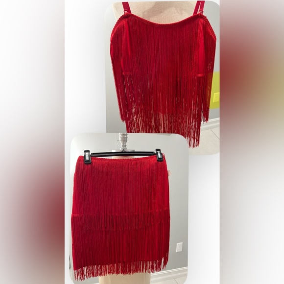 Sincerly Jules Dresses & Skirts - SALE 🔥🔥❤️Super Sexy “Sincerely Jules” Red Fringe top and skirt